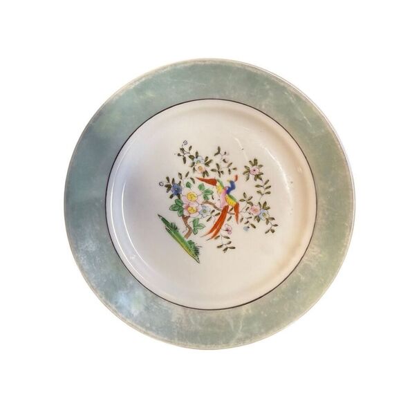 Vintage Noritake Morimura Lusterware Bird Of Paradise Saucer Plates 5 Piece Set - Picture 9 of 10